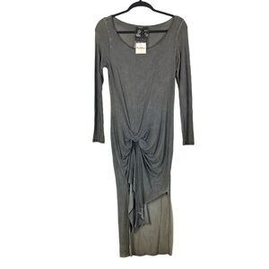 YFB grey knot front asymmetric hem dress
